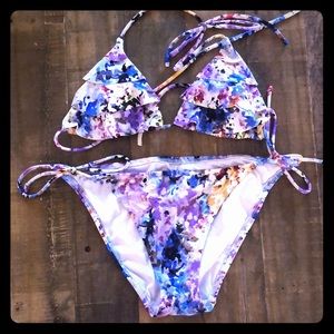 Beachy Floral Triangle Bikini
